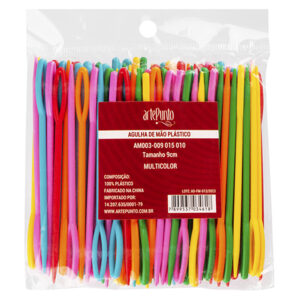 Agulha de Mão Plástica - Pacote 9cm - 100Un