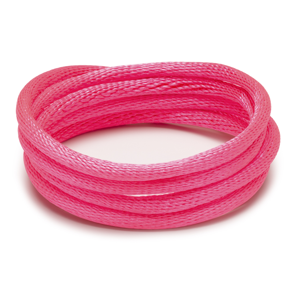 Cordões de cetim-Cor_ Rosa Neon 158 Rolo