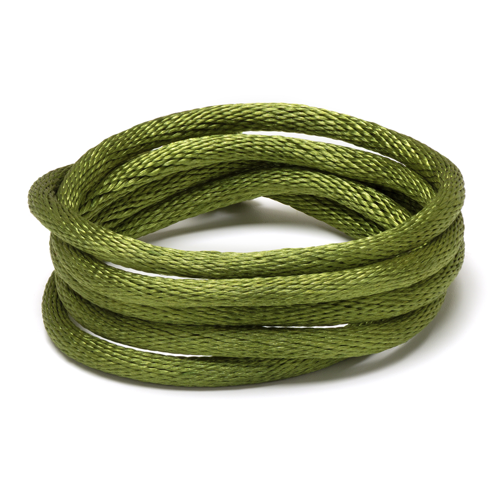 Cordões de cetim-Cor_ Verde Musgo 212 Rolo