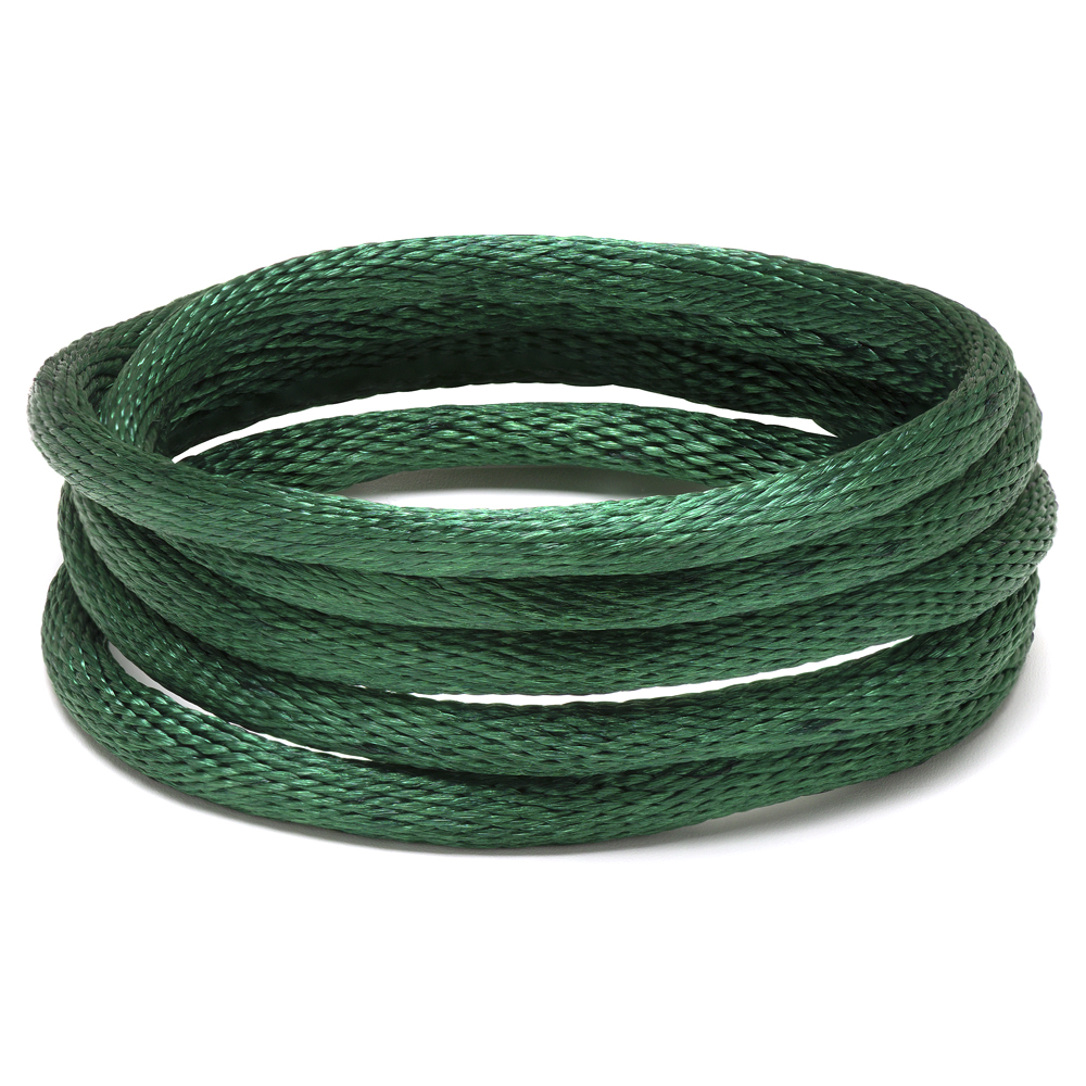 Cordões de cetim-Cor_ verde Escuro 154 Rolo