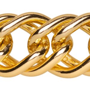 CORRENTE DE ALUMÍNIO - LARG. 20,0 MM - COR DOURADO 1MT
