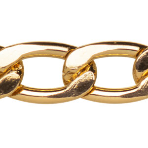 CA001-007 054 050-CORRENTE DE ALUMÍNIO - LARG. 7,0 MM - COR DOURADO -MT